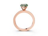 Rose gold Fancy Green Heart  Solitaire Diamond Ring with Channel-Set Baguette Band and Four-Prong Setting_3