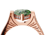 Rose gold Fancy Green Heart  Solitaire Diamond Ring with Channel Set Band and Bezel Prong Setting_59