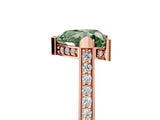 Rose gold Fancy Green Heart  Solitaire Diamond Ring with Channel Set Band and Bezel Prong Setting_60