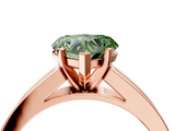 Rose gold Fancy Green Heart  Solitaire Diamond Ring with Channel-Set Band and Four-Prong Setting_7