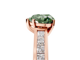 Rose gold Fancy Green Heart  Solitaire Diamond Ring with Channel-Set Band and Four-Prong Setting_8