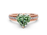 Rose gold Fancy Green Heart  Solitaire Diamond Ring with Channel Set Band and Six-Prong Setting_29