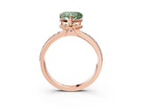 Rose gold Fancy Green Heart  Solitaire Diamond Ring with Channel Set Band and Six-Prong Setting_32