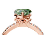 Rose gold Fancy Green Heart  Solitaire Diamond Ring with Channel Set Band and Six-Prong Setting_33