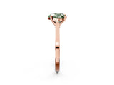 Rose gold Fancy Green Heart  Solitaire Diamond Ring with Four-Prong Setting and Tapered Band 3