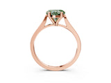 Rose gold Fancy Green Heart  Solitaire Diamond Ring with Four-Prong Setting and Tapered Band 4