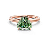Rose gold Fancy Green Heart  Solitaire Diamond Ring with Four-Prong Setting on a Plain Band_20