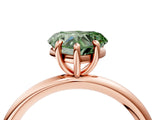 Rose gold Fancy Green Heart  Solitaire Diamond Ring with Four-Prong Setting on a Plain Band_24