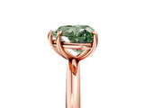 Rose gold Fancy Green Heart  Solitaire Diamond Ring with Four-Prong Setting on a Plain Band_25