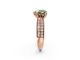 Rose gold Fancy Green Heart  Solitaire Diamond Ring with Milgrain Pavé Band and Four-Prong Setting_22