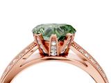 Rose gold Fancy Green Heart  Solitaire Diamond Ring with Milgrain Pavé Band and Four-Prong Setting_24