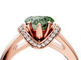 Rose gold Fancy Green Heart  Solitaire Diamond Ring with Pave Band and Six-Prong Setting_32