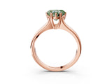 Rose gold Fancy Green Heart  Solitaire Diamond Ring with Six-Prong Cathedral Setting_35