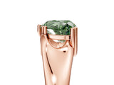 Rose gold Fancy Green Heart  Solitaire Diamond Ring with Six-Prong Cathedral Setting_37