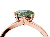 Rose gold Fancy Green Heart  Solitaire Diamond Ring with Six-Prong Setting and Tapered Band_4