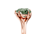 Rose gold Fancy Green Heart  Solitaire Diamond Ring with Six-Prong Setting and Tapered Band_5
