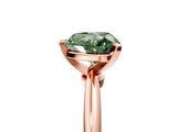 Rose gold Fancy Green Heart  Solitaire Diamond Ring with Six-Prong Setting on a Classic Band 5