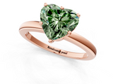 Rose gold Fancy Green Heart  Solitaire Diamond Ring with Six-Prong Setting on a Classic Band_1