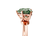 Rose gold Fancy Green Heart  Solitaire Diamond Ring with Six-Prong Setting on a Classic Band_5