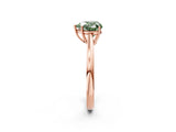 Rose gold Fancy Green Heart  Solitaire Diamond Ring with Split Shank and Four-Prong Setting_14