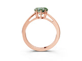Rose gold Fancy Green Heart  Solitaire Diamond Ring with Split Shank and Four-Prong Setting_15