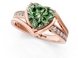 Rose gold Fancy Green Heart  Solitaire Diamond Ring with Split Shank and Prong Setting_34