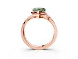 Rose gold Fancy Green Heart  Solitaire Diamond Ring with Split Shank and Prong Setting_36