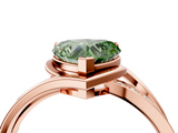 Rose gold Fancy Green Heart  Solitaire Diamond Ring with Split Shank and Prong Setting_37