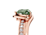 Rose gold Fancy Green Heart  Solitaire Diamond Ring with Split Shank and Prong Setting_38