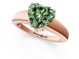 Rose gold Fancy Green Heart  Solitaire Diamond Ring with Tapered Band and Four-Prong Setting_30