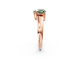 Rose gold Fancy Green Heart  Solitaire Diamond Ring with Tapered Band and Four-Prong Setting_31