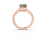Rose gold Fancy Green Heart  Solitaire Diamond Ring with Tapered Band and Four-Prong Setting_32