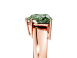 Rose gold Fancy Green Heart  Solitaire Diamond Ring with Tapered Band and Four-Prong Setting_34