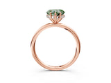 Rose gold Fancy Green Heart  Solitaire Diamond Ring with a Classic Band and Four-Prong Setting 4