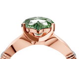 Rose gold Fancy Green Heart  Solitaire Diamond Twisted Band with Four-Prong Setting_4