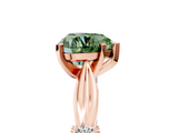 Rose gold Fancy Green Heart  Solitaire Diamond Twisted Band with Four-Prong Setting_5