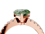 Rose gold Fancy Green Heart  Solitaire Diamond with Pavé Band and Four-Prong Setting_4