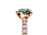 Rose gold Fancy Green Heart  Solitaire Diamond with Pavé Band and Four-Prong Setting_5