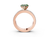 Rose gold Fancy Green Heart  Solitaire Diamond with Pave and Channel Set Band_20