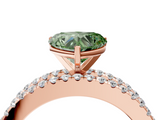Rose gold Fancy Green Heart  Solitaire Diamond with Pave and Channel Set Band_21