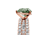 Rose gold Fancy Green Heart  Solitaire Diamond with Pave and Channel Set Band_22