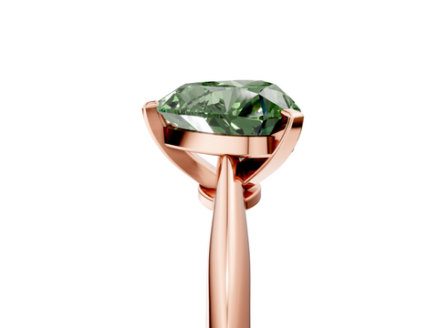 Rose gold Fancy Green Heart  Solitaire Engagement Ring with Classic Band and Four-Prong Setting_5