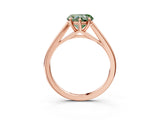 Rose gold Fancy Green Heart  Solitaire Engagement Ring with Four-Prong Setting and Classic Band 3