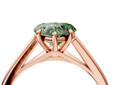Rose gold Fancy Green Heart  Solitaire Engagement Ring with Four-Prong Setting and Classic Band 4
