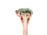 Rose gold Fancy Green Heart  Solitaire Engagement Ring with Four-Prong Setting and Classic Band 5