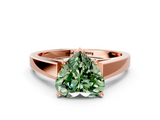 Rose gold Fancy Green Heart  Solitaire Engagement Ring with Four-Prong Setting and Tapered Band_3