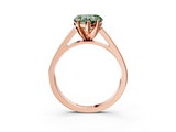 Rose gold Fancy Green Heart  Solitaire Engagement Ring with Four-Prong Setting and Tapered Band_6