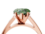 Rose gold Fancy Green Heart  Solitaire Engagement Ring with Four-Prong Setting and Tapered Band_7