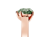 Rose gold Fancy Green Heart  Solitaire Engagement Ring with Four-Prong Setting and Tapered Band_8