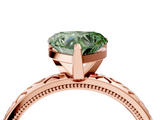 Rose gold Fancy Green Heart  Solitaire Engagement Ring with Scrollwork Band and Four-Prong Setting_4